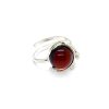 Cherry Amber Sterling Silver Adjustable Ring