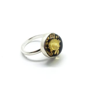 Amber Cameo/Intaglio Emage of Lady Adjustable Rings