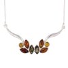 Multi-Color Amber Sterling Silver Necklace