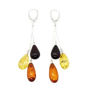Baltic Amber Sterling Silver Earrings. Amber Jewelry