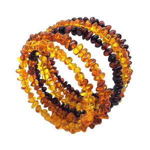 Multi-Color Amber Memory Wire Bracelet