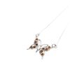 Cognac Amber Sterling Silver Butterfly Necklace