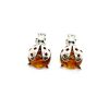Baltic Amber Sterling Silver Ladybug Earrings. Amber Jewelry