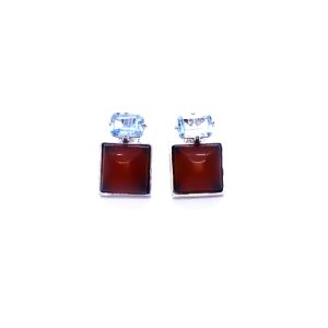 Baltic Amber/Blue Topaz Earrings